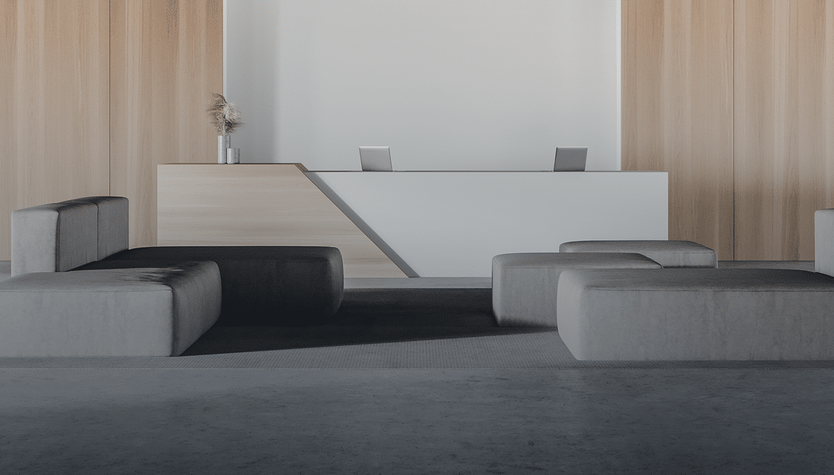 Banque d’accueil en solid surface